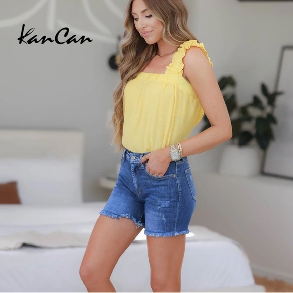 NWT Kancan Evelyn High Rise Denim Shorts - Picture 1 of 13